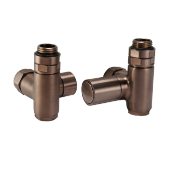 JTP Dual Fuel Radiator Valve Pair Pack - Brushed Bronze | Product Image