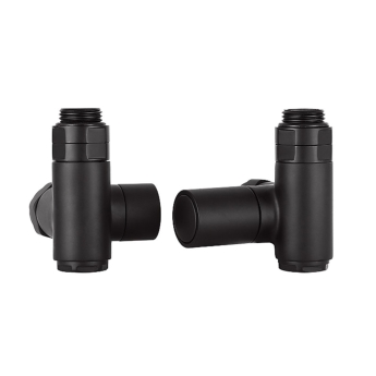 JTP Corner Dual Fuel Radiator Valves Pair Pack - Matt Black | Product Image