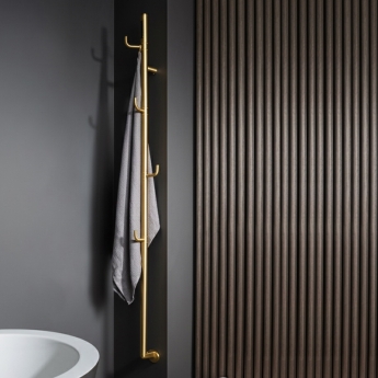 JTP Flo Dry Electric Towel Rail 1661mm H x 182mm W - Brushed Brass | Product Image