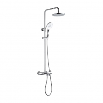 JTP Florence Thermostatic Shower Pole with Overhead Shower and Hand Shower + Bath Spout
