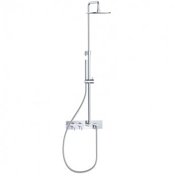 JTP Florence Thermostatic Dual Concealed Mixer Shower with Shower Kit + Fixed Head - Chrome