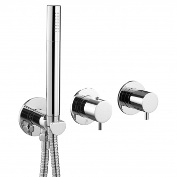 JTP Florence Modular Thermostatic Concealed 2 Outlet Shower Valve with Attached Handset - Chrome | Product Image