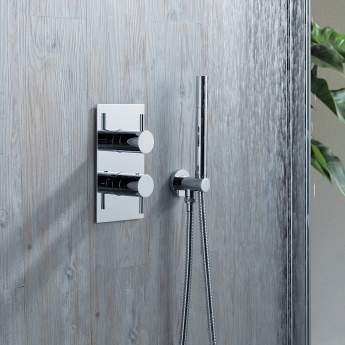 JTP Florence Thermostatic Concealed 1 Outlet Shower Valve Rectangular Backplate - Chrome