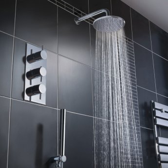 JTP Florence Thermostatic Concealed 3 Outlet Shower Valve Triple Handle - Chrome | Product Image