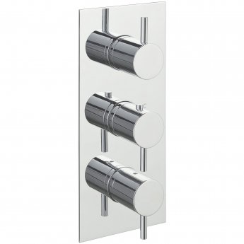 JTP Florence Thermostatic Concealed 3 Outlet Shower Valve Triple Handle - Chrome | Product Image