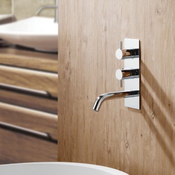 JTP Fonti Thermostatic Concealed 2 Outlet Shower Valve with Spout - Chrome