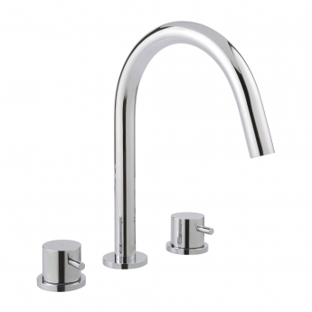 JTP Florence 3-Hole Bath Filler Tap - Chrome