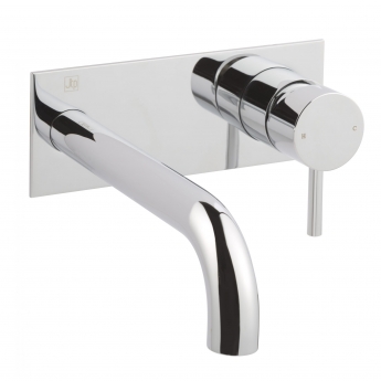 JTP Florence Wall Mounted Basin Mixer Tap with Back Plate 240mm Length - Chrome | Product Image
