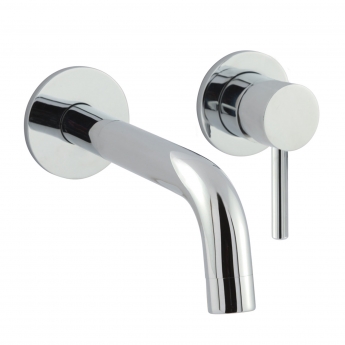 JTP Florence Wall Mounted Basin Mixer Tap with Spout 240mm Length - Chrome