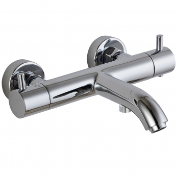JTP Florentine Thermostatic Bath Shower Mixer Tap with Shower Rail Kit - Chrome