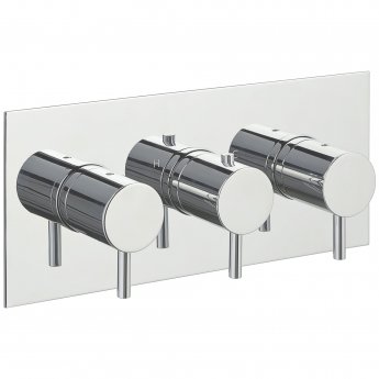 JTP Florentine Thermostatic Concealed Shower Valve with 3-Way Diverter Triple Handle - Chrome
