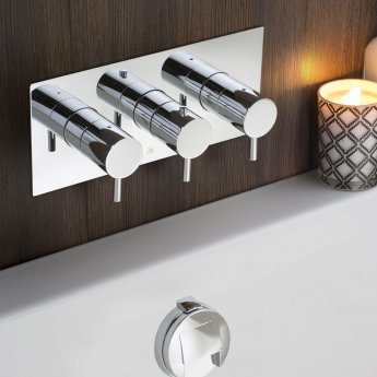 JTP Florentine Thermostatic Concealed Shower Valve with 3-Way Diverter Triple Handle - Chrome