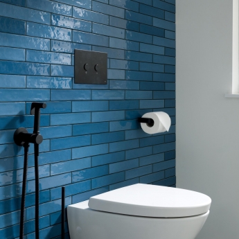 JTP Metal Pneumatic Dual Flush Plate - Matt Black