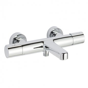JTP Fusion Thermostatic Bath Shower Mixer Tap with Shower Rail Kit - Chrome