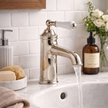 JTP Grosvenor Basin Mixer Tap with Click Clack Waste - Nickel | Product Image