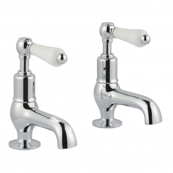 JTP Grosvenor Cloakroom Basin Taps Pair Lever Handle - Chrome