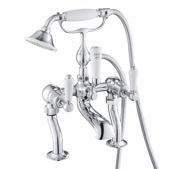 JTP Grosvenor Pillar Mounted Bath Shower Mixer Tap Lever Handle with Kit - Chrome