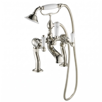 JTP Grosvenor Pillar Mounted Bath Shower Mixer Tap Lever Handle with Kit - Nickel | Product Image