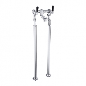 JTP Grosvenor Lever Freestanding Bath Filler Tap - Chrome/Black
