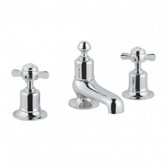 JTP Grosvenor 3-Hole Deck Mounted Bath Filler Tap Pinch Handle - Chrome