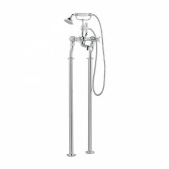 JTP Grosvenor Pinch Freestanding Bath Shower Mixer Tap with Kit - Chrome
