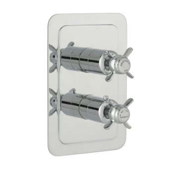 JTP Grosvenor Pinch Vertical Thermostatic Concealed 1 Outlet Shower Valve Dual Handle - Chrome/White | Product Image