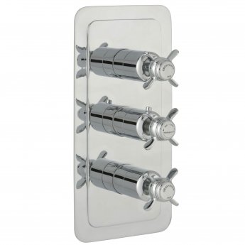 JTP Grosvenor Pinch Vertical Thermostatic Concealed 3 Outlets Shower Valve - Chrome | Product Image
