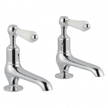 JTP Grosvenor Long Nose Basin Taps Pair Lever Handle - Chrome