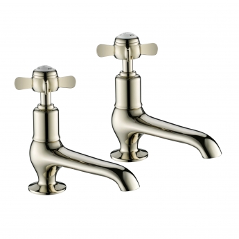 JTP Grosvenor Long Nose Basin Taps Pair Pinch Handle - Nickel