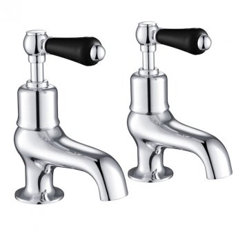 JTP Grosvenor Bath Taps Pair Lever Handle - Chrome/Black