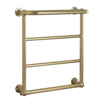 JTP Grosvenor Wall Mounted Towel Rail 720mm H x 600mm W - Brushed Brass | Product Image