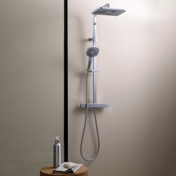 JTP HIX Thermostatic Bar Mixer Shower with Shower Kit and Fixed Head - Chrome