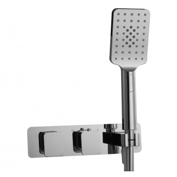 JTP HIX Thermostatic Concealed 2 Outlet Shower Valve with Attached Handset - Chrome | Product Image