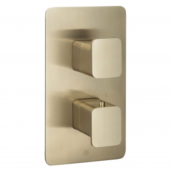 JTP HIX Thermostatic Concealed 1 Outlet Shower Valve Dual Handle - Brushed Brass | Product Image