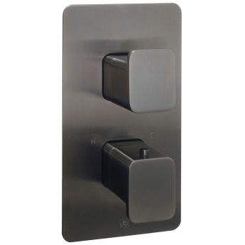 JTP HIX Thermostatic Concealed 1 Outlet Shower Valve Dual Handle - Brushed Black
