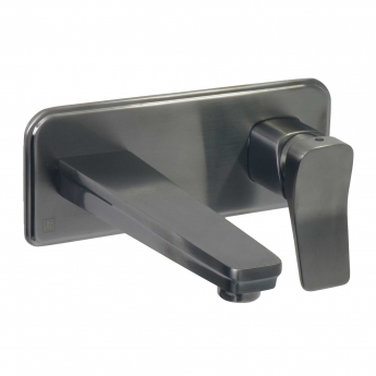 JTP HIX Wall Mounted Single Lever Basin Mixer Tap - Brushed Black