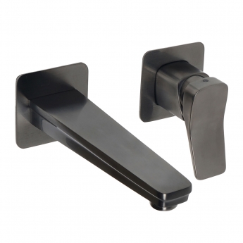 JTP HIX Wall Mounted Basin Mixer Tap - Brushed Black