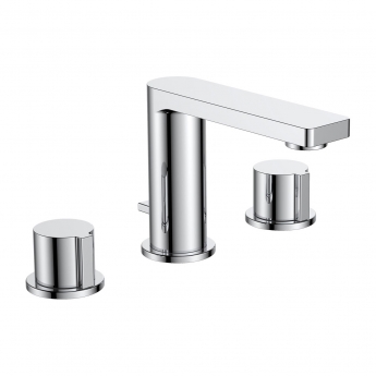 JTP Hugo 3-Hole Deck Mounted Basin Mixer Tap with Pop Up Waste - Chrome