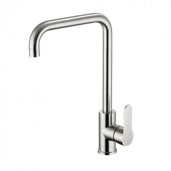 JTP Inox Square Kitchen Sink Mixer Tap Swivel Spout - Brushed Stainless Steel