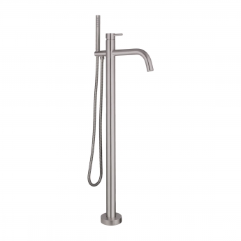 JTP Inox Freestanding Bath Shower Mixer Tap with Kit - Matt Stainless Steel
