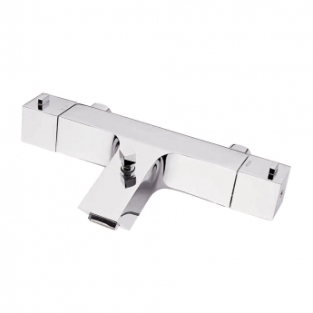 JTP Square Pillar Mounted Thermostatic Bath Shower Mixer Tap without Kit - Chrome