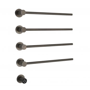 JTP Onyx Electric Towel Rail 610mm H x 536mm W - Brushed Black | Product Image