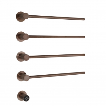 JTP Onyx Electric Towel Rail 610mm H x 536mm W - Brushed Bronze