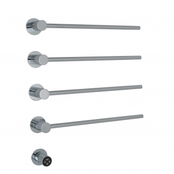 JTP Onyx Electric Towel Rail 610mm H x 536mm W - Chrome | Product Image