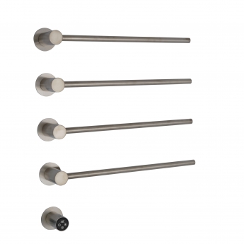 JTP Onyx Electric Towel Rail 610mm H x 536mm W - Brushed Stainless Steel