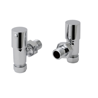 JTP Round Angled Radiator Valves 15mm Pair - Chrome | Product Image