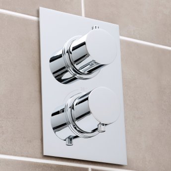 JTP Round Thermostatic Concealed 2 Outlets Shower Valve Dual Handle - Chrome