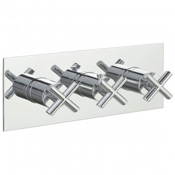 JTP Solex Horizontal Thermostatic Concealed 3 Outlets Shower Valve - Chrome | Product Image