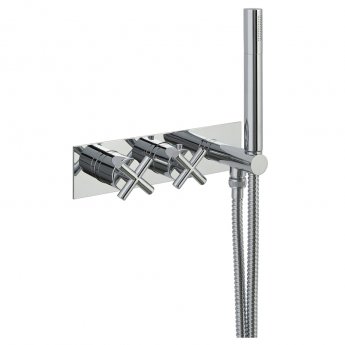 JTP Solex Thermostatic Concealed 1 Outlet Shower Valve with Attached Handset - Chrome | Product Image
