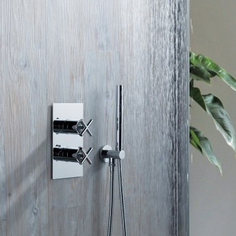 JTP Solo Thermostatic Concealed 2 Outlet Shower Valve - Chrome | Product Image